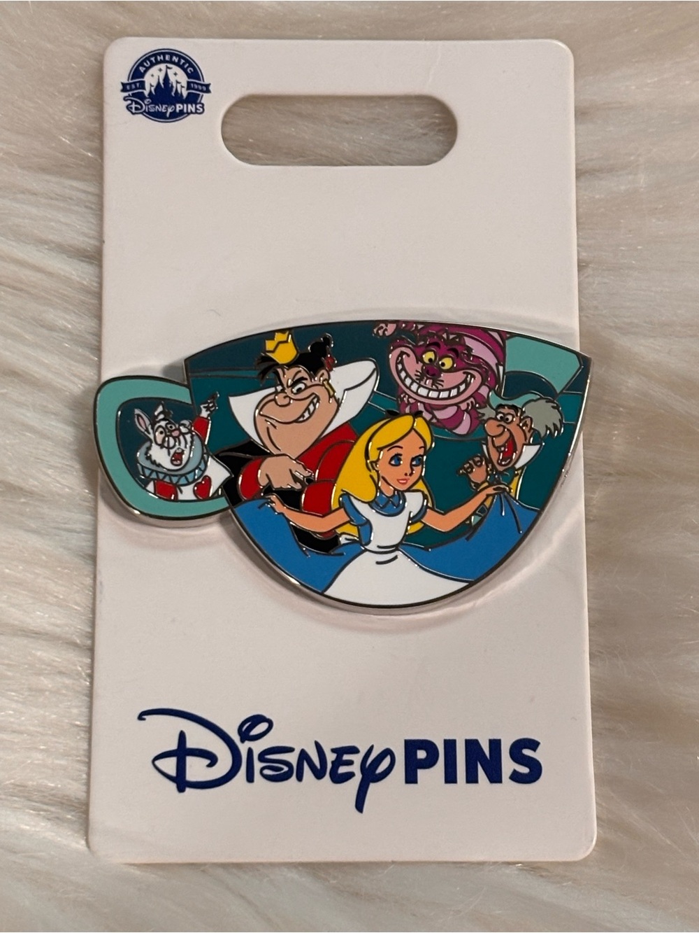 Disney Parks Alice in Wonderland Cast Tea Party Cup Pin New With Card